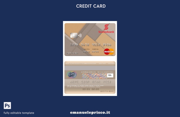 modello mastercard Jamaica Scotiabank in stile verificato
